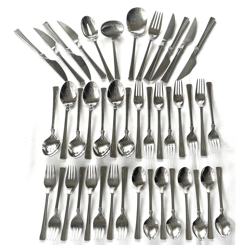 Mikasa Verona 18/8 Stainless Flatware Set Service for 8 + Serving Pieces - 43pcs